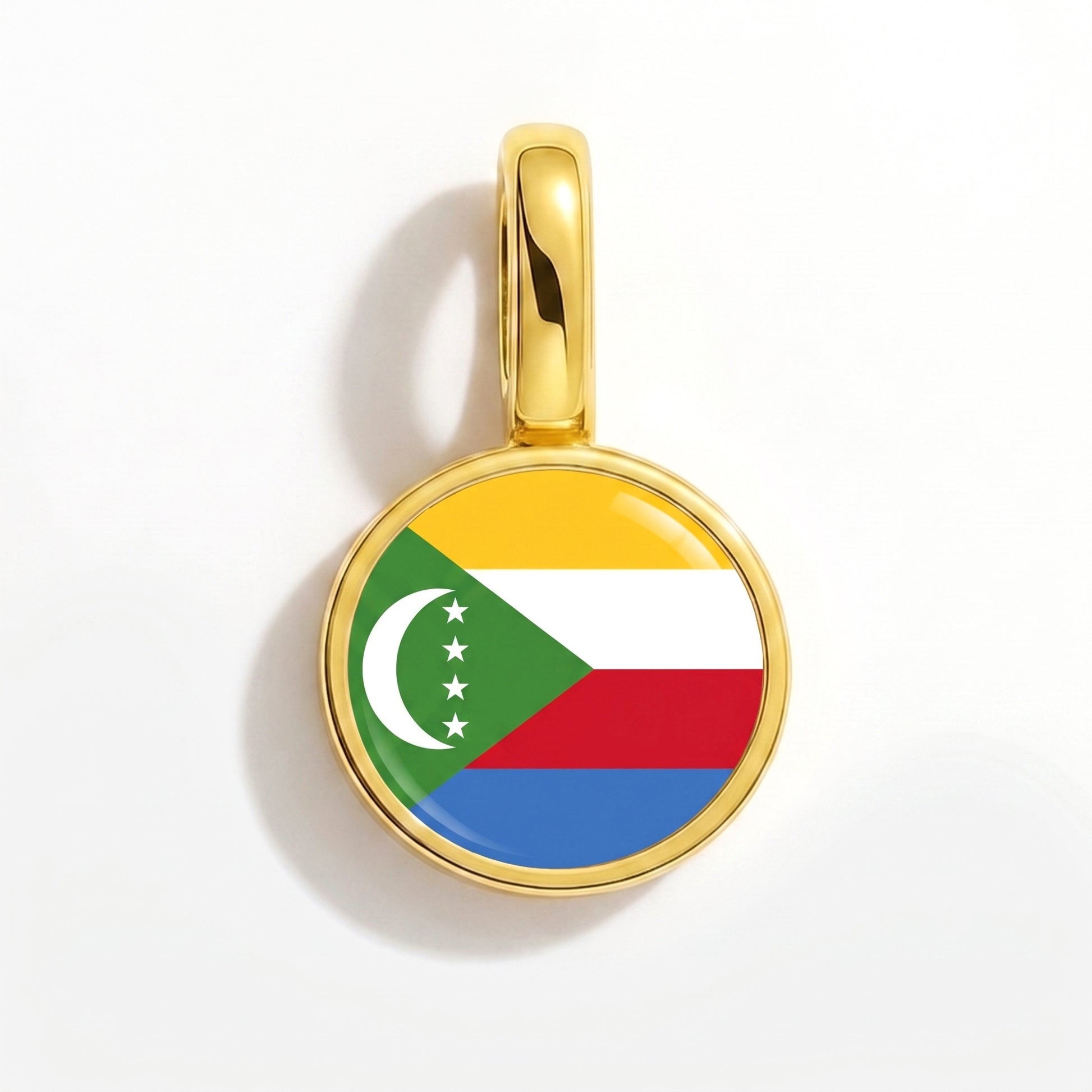 Flag charm Comoros – round gold