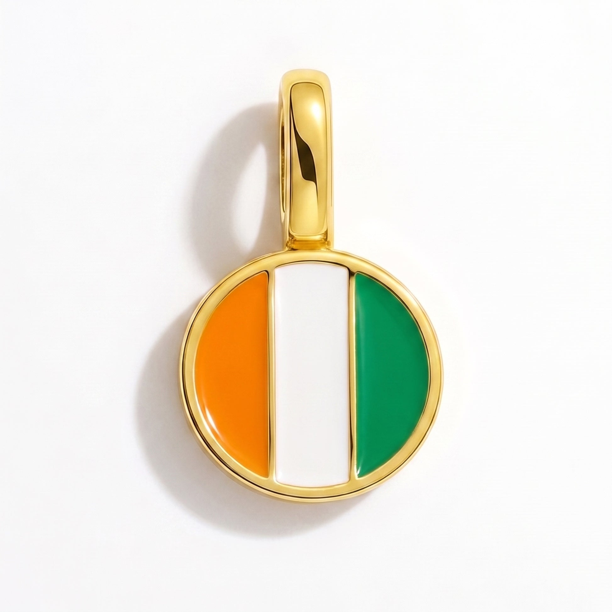 Flag charm Ivory Coast – round gold