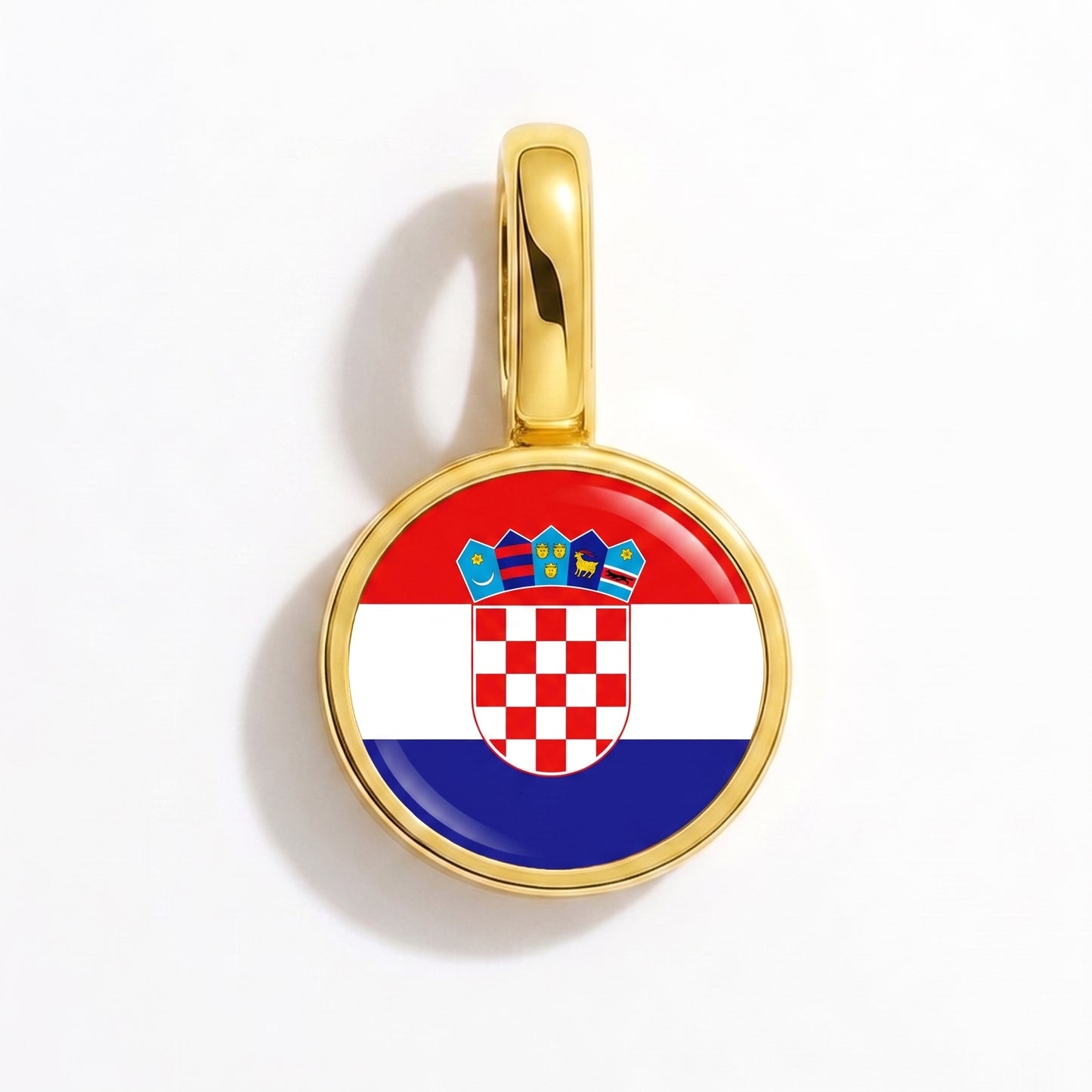 Flag charm Croatia – round gold