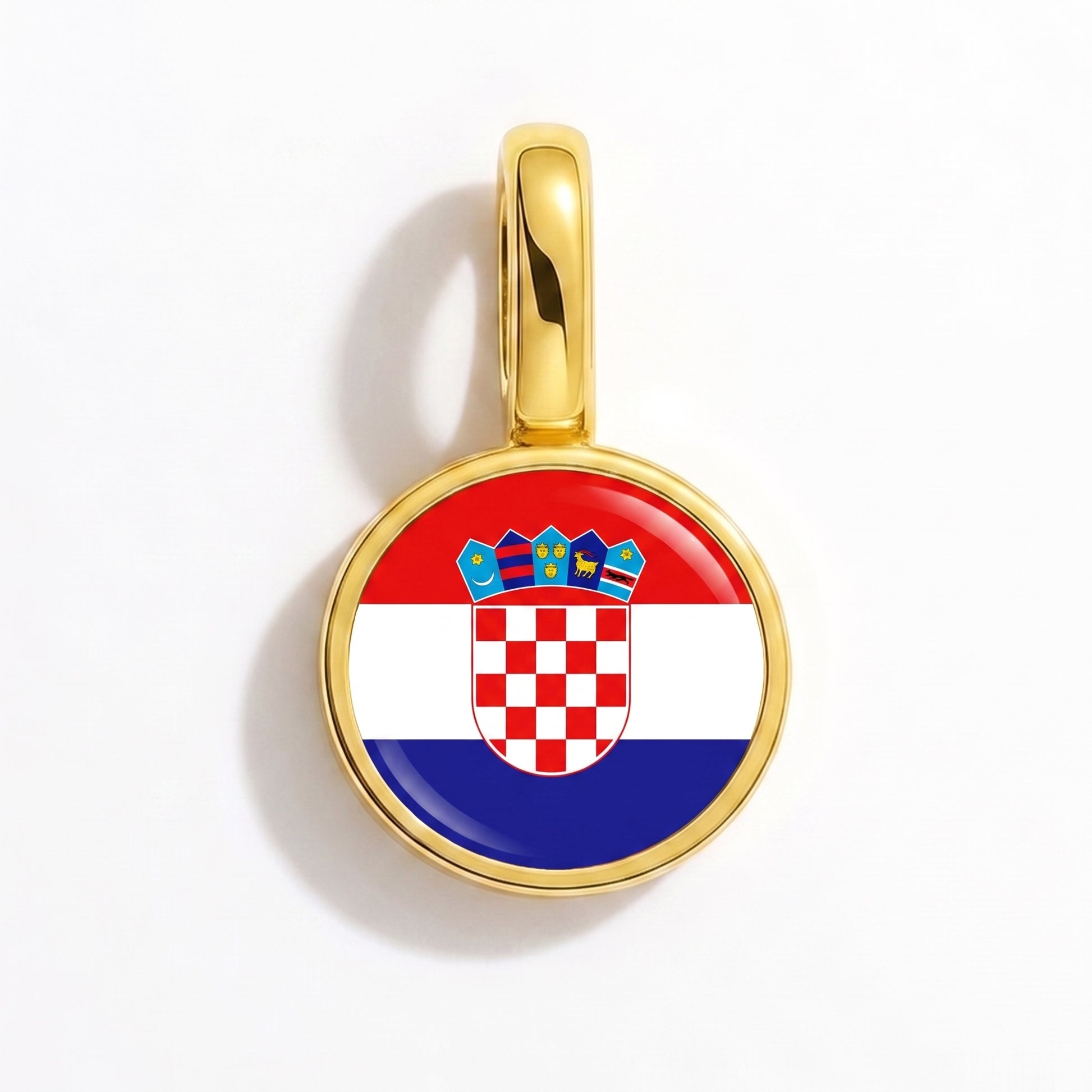 Flag charm Croatia – round gold