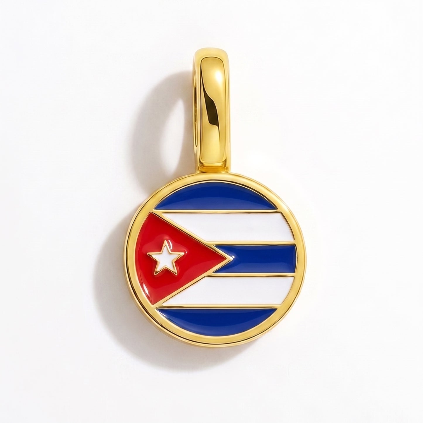 Flag charm Cuba – round gold