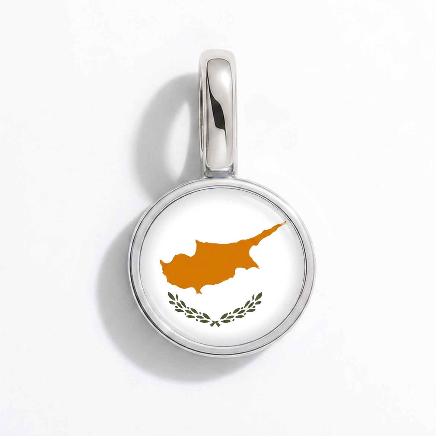 Flag charm Cyprus – rectangular silver