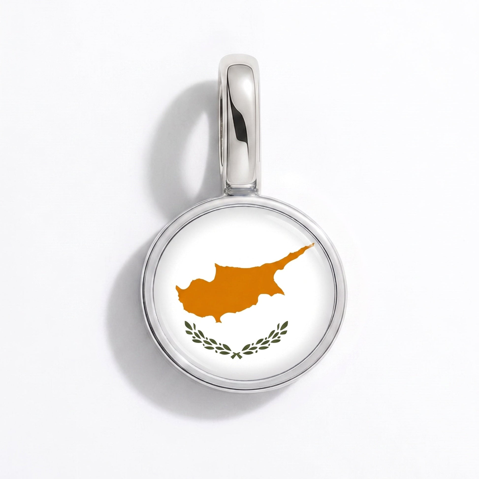 Flag charm Cyprus – rectangular silver