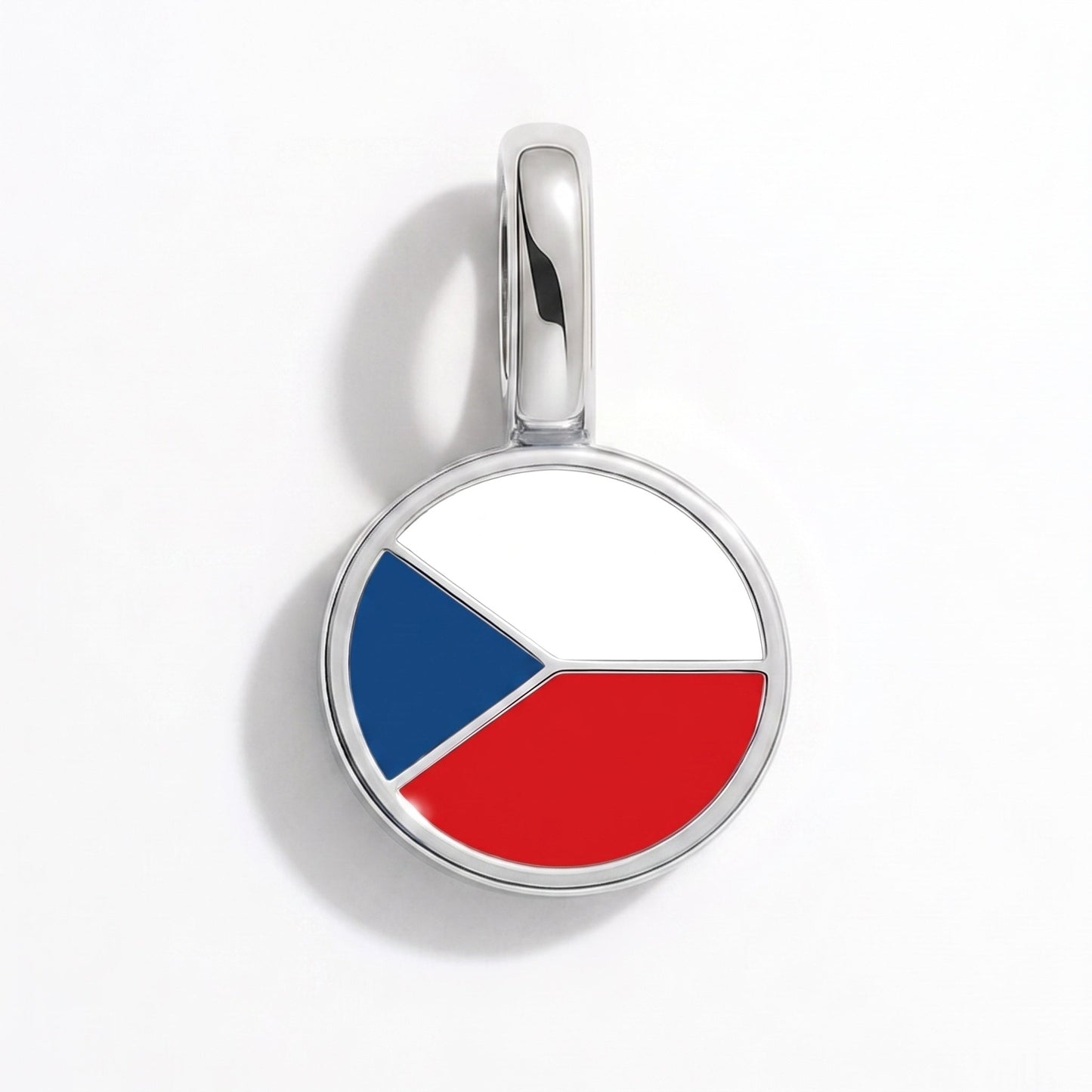 Flag charm Czech Republic – rectangular silver