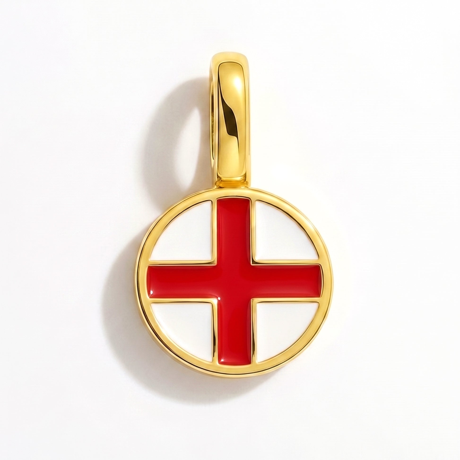 Flag charm England – round gold