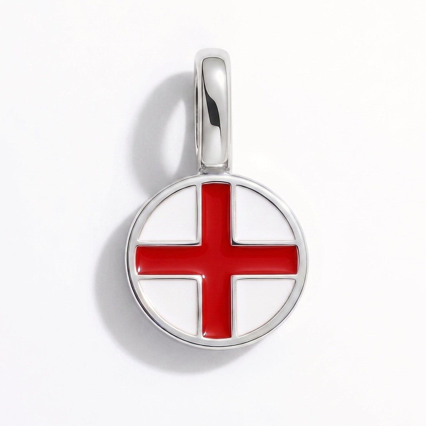 Flag charm England – rectangular silver