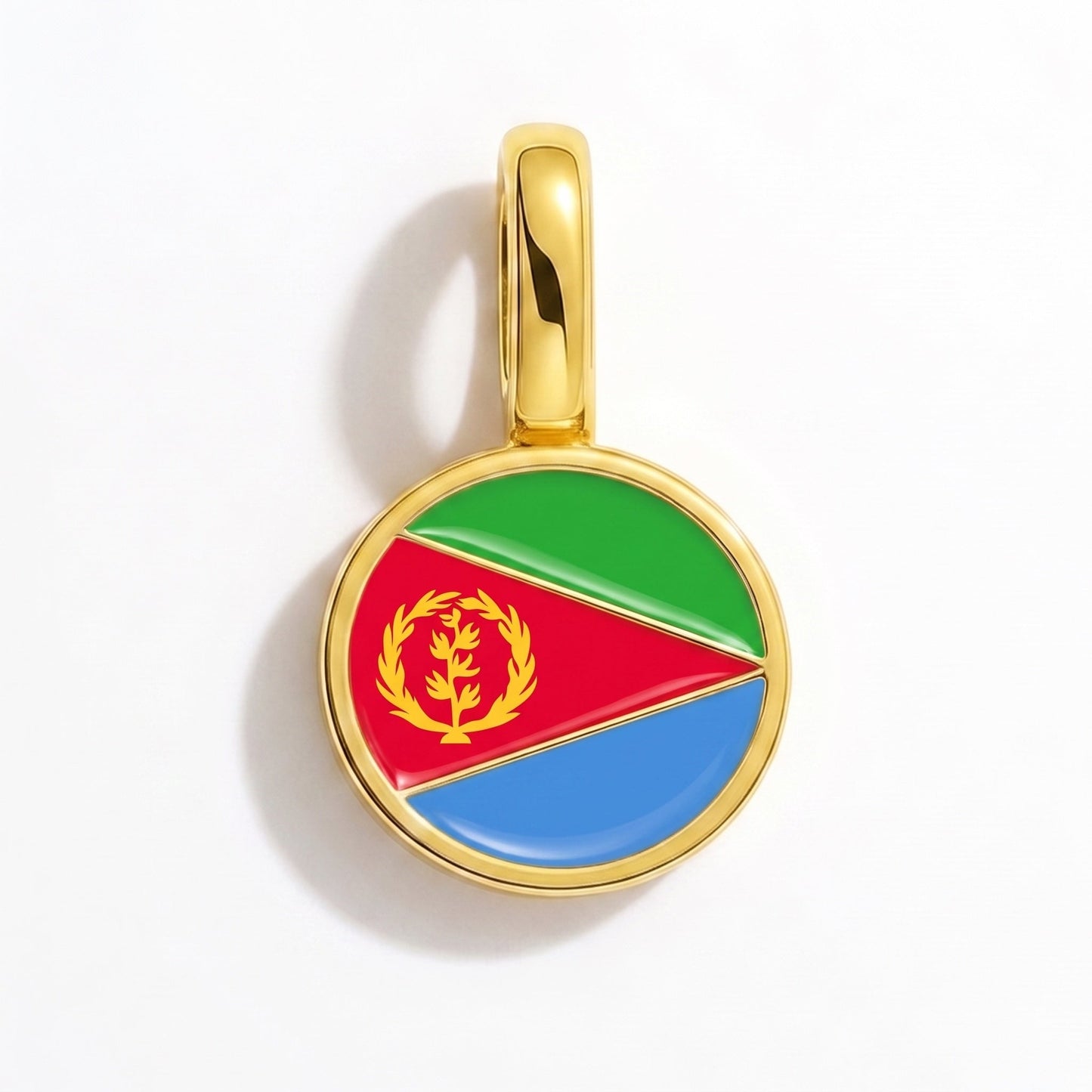 Flag charm Eritrea – rectangular gold