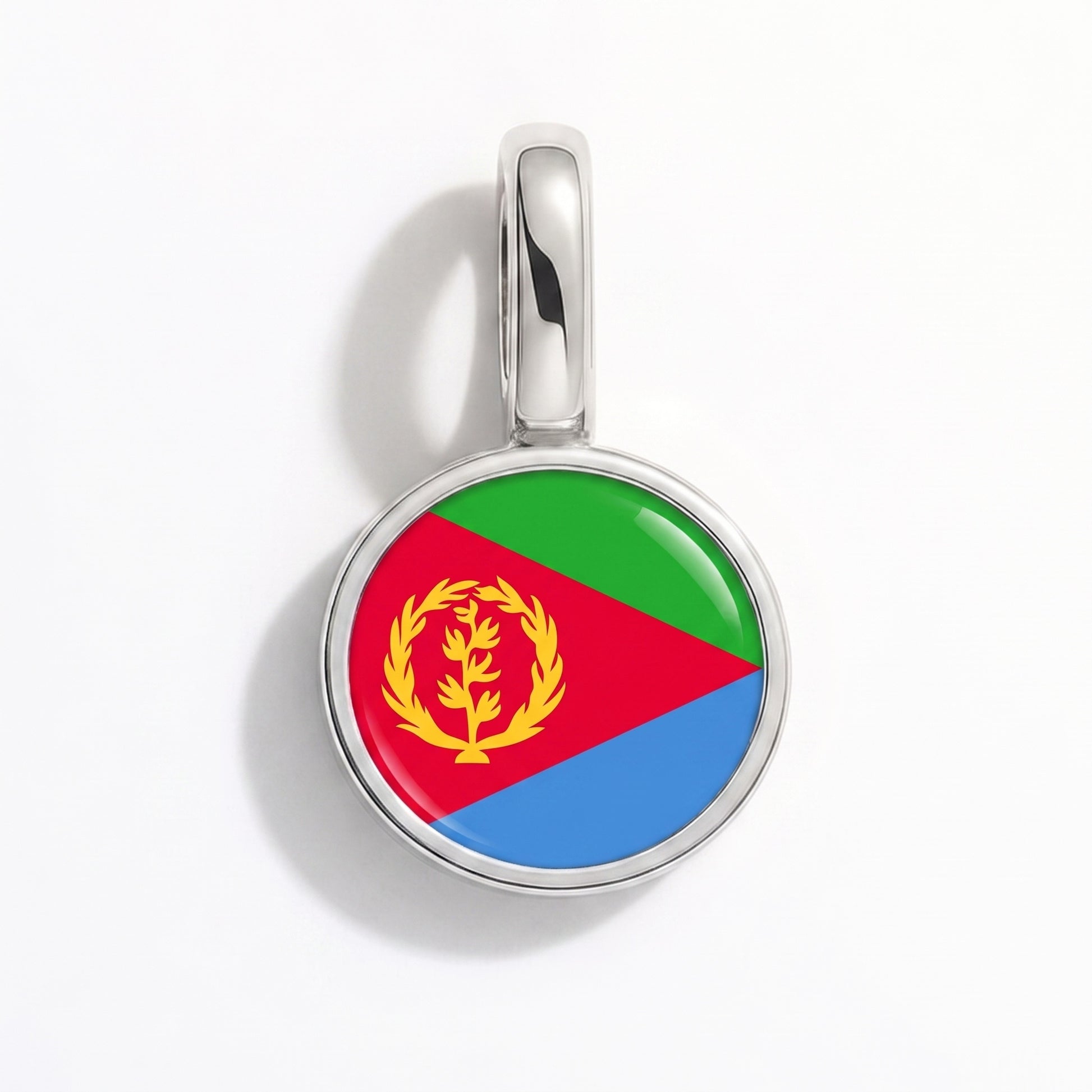 Flag charm Eritrea – round silver