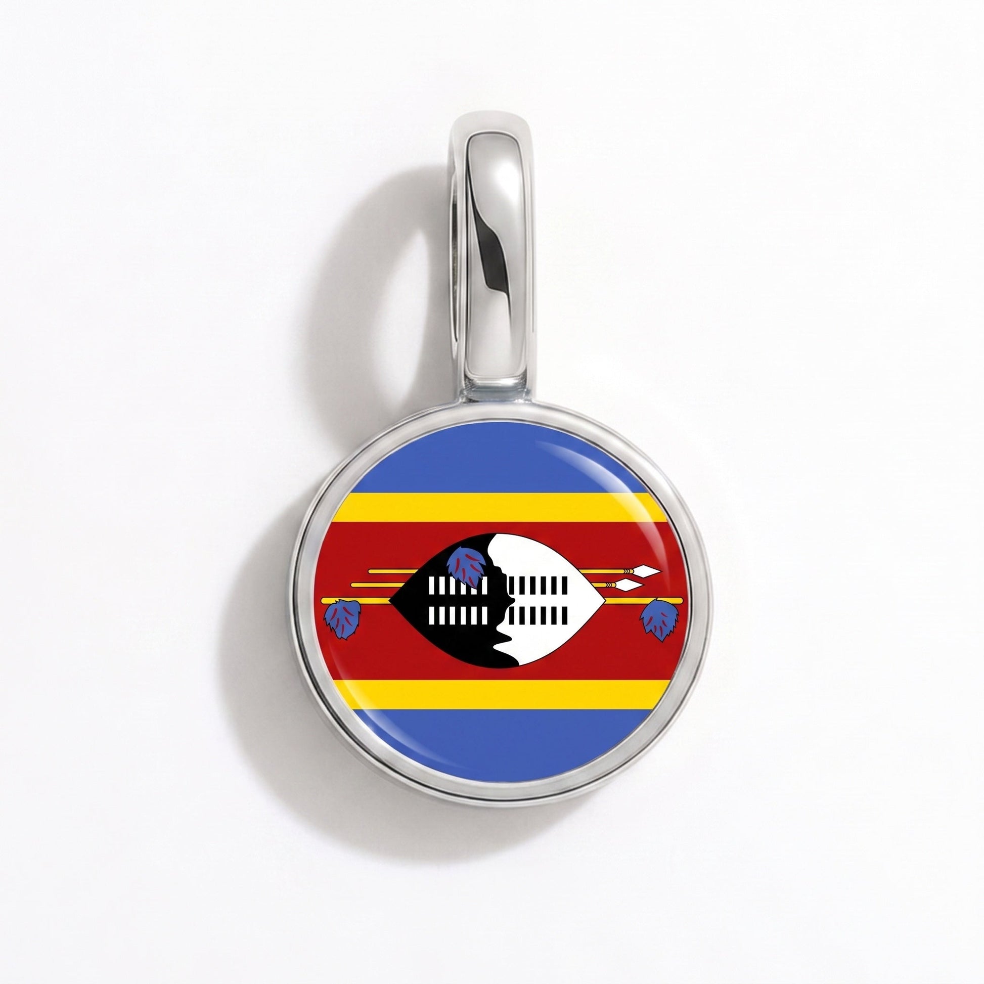 Flag charm Eswatini – rectangular silver