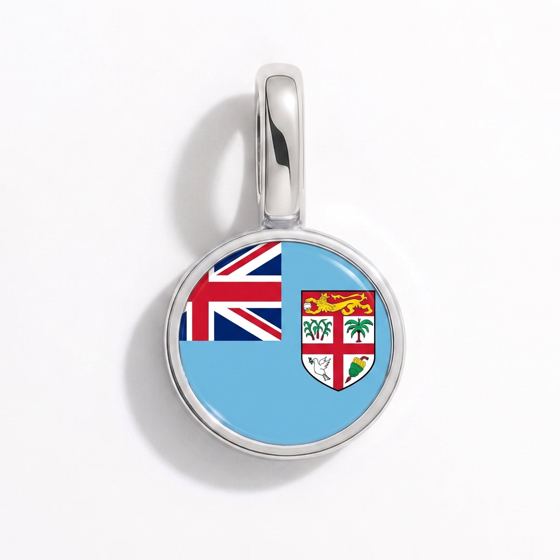 Flag charm Fiji – rectangular silver