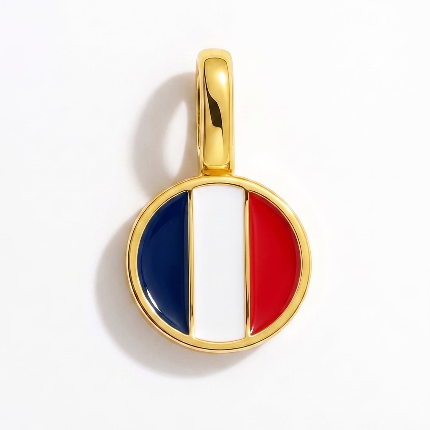Flag charm France – round gold