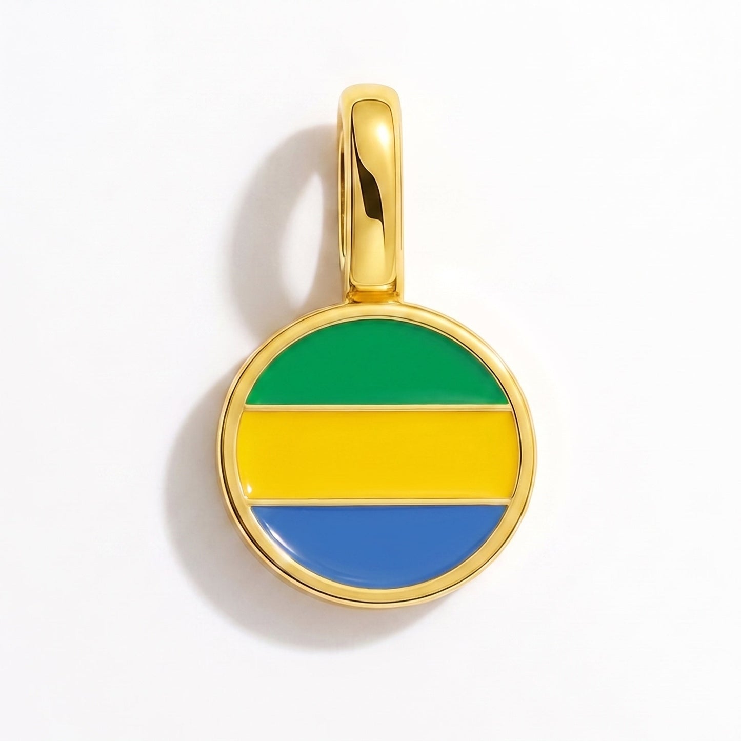 Flag charm Gabon – rectangular gold