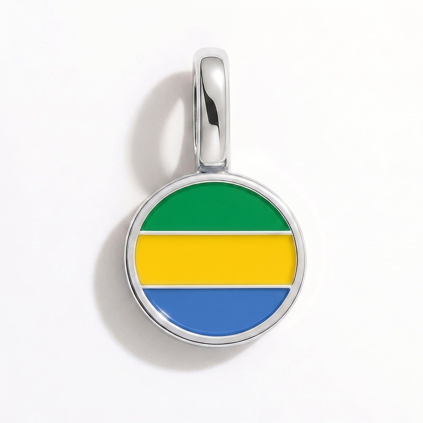 Flag charm Gabon – rectangular silver