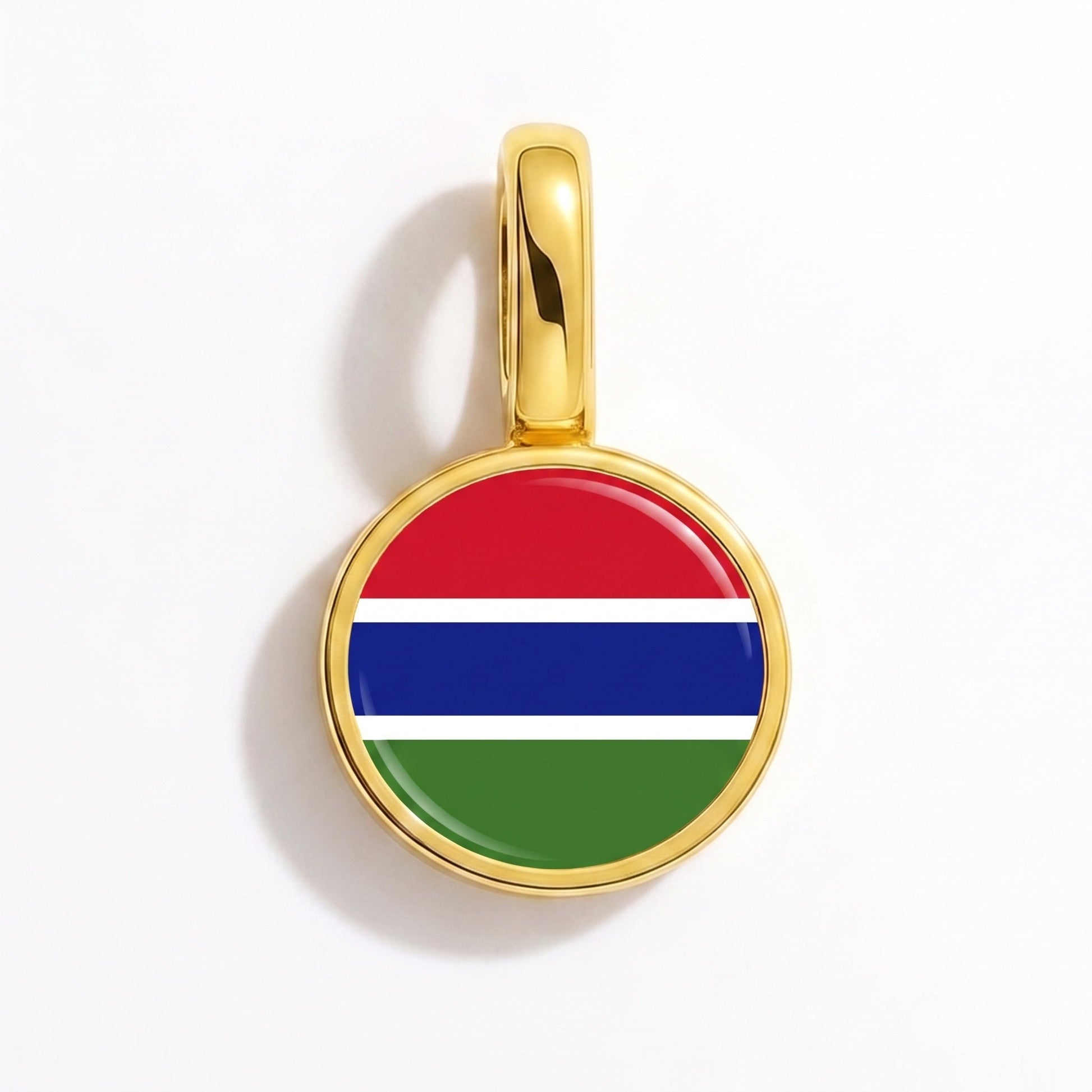 Flag charm Gambia – rectangular gold