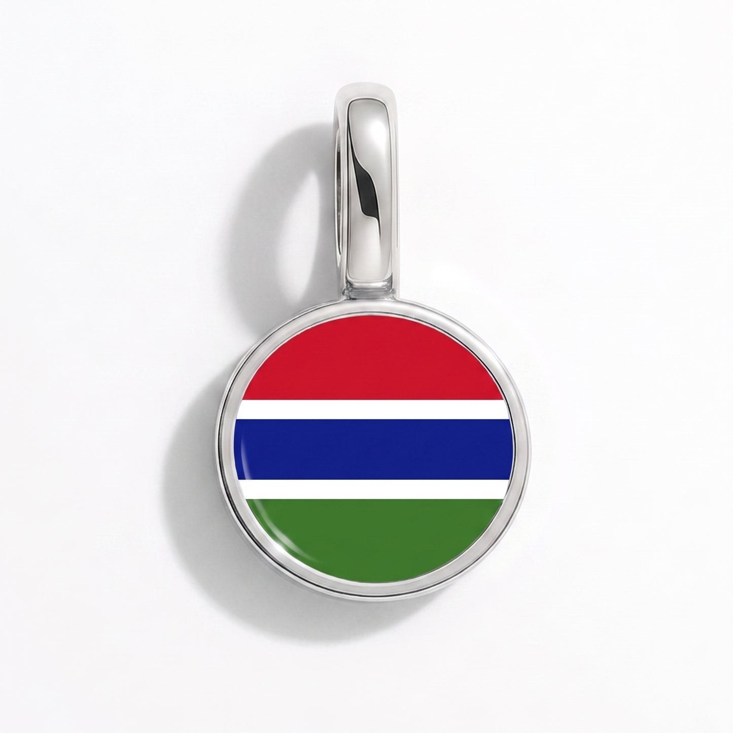 Flag charm Gambia – round silver
