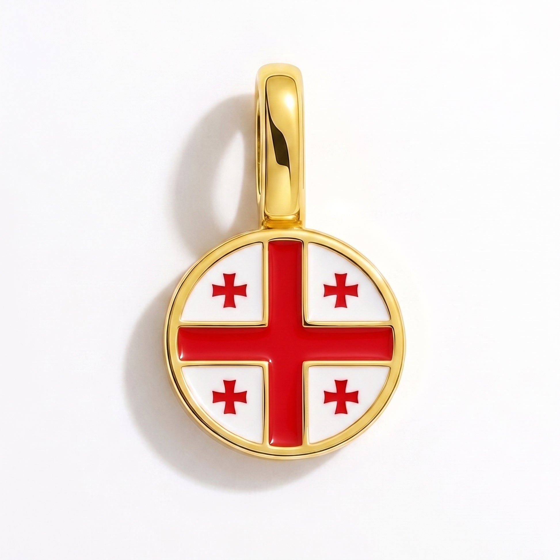Flag charm Georgia – round gold