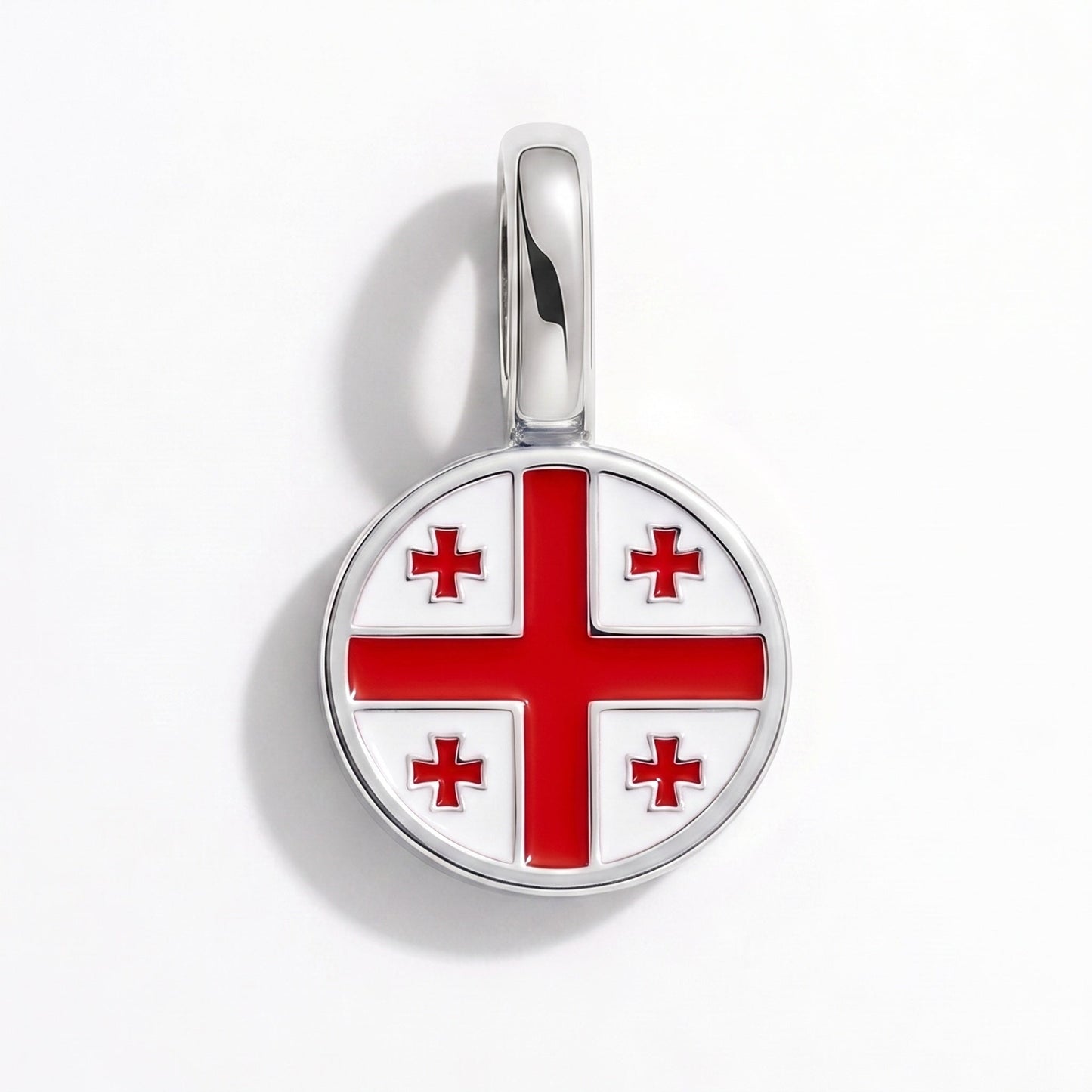Flag charm Georgia – rectangular silver