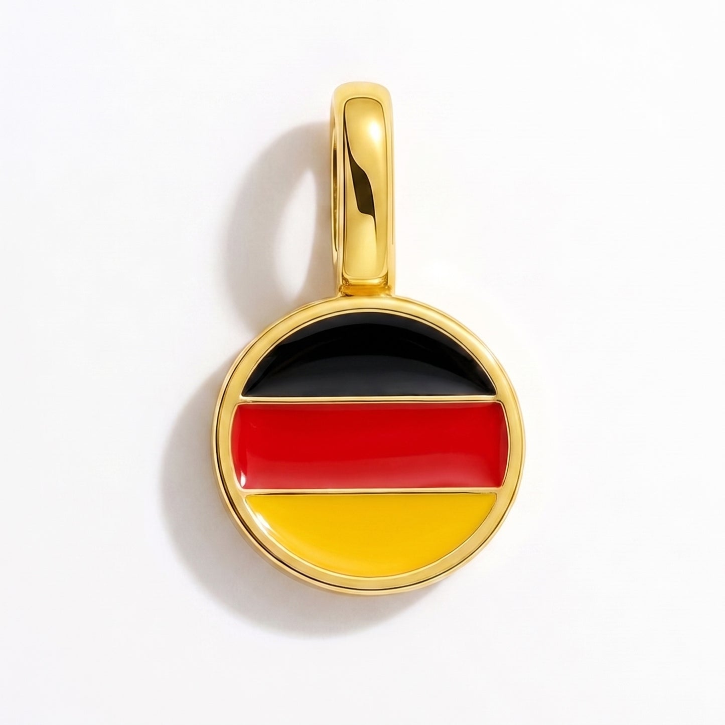 Flag charm Germany – round gold