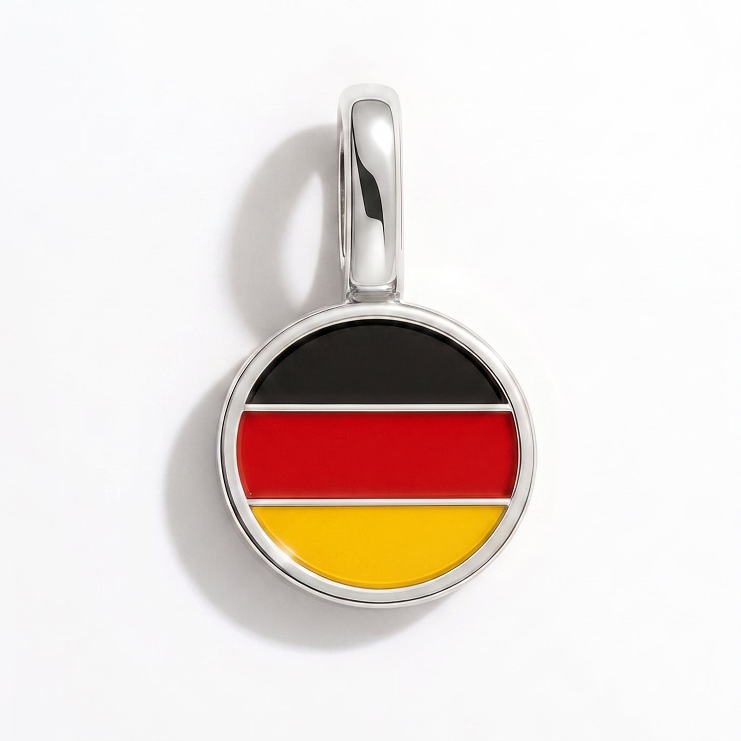 Flag charm Germany – round silver