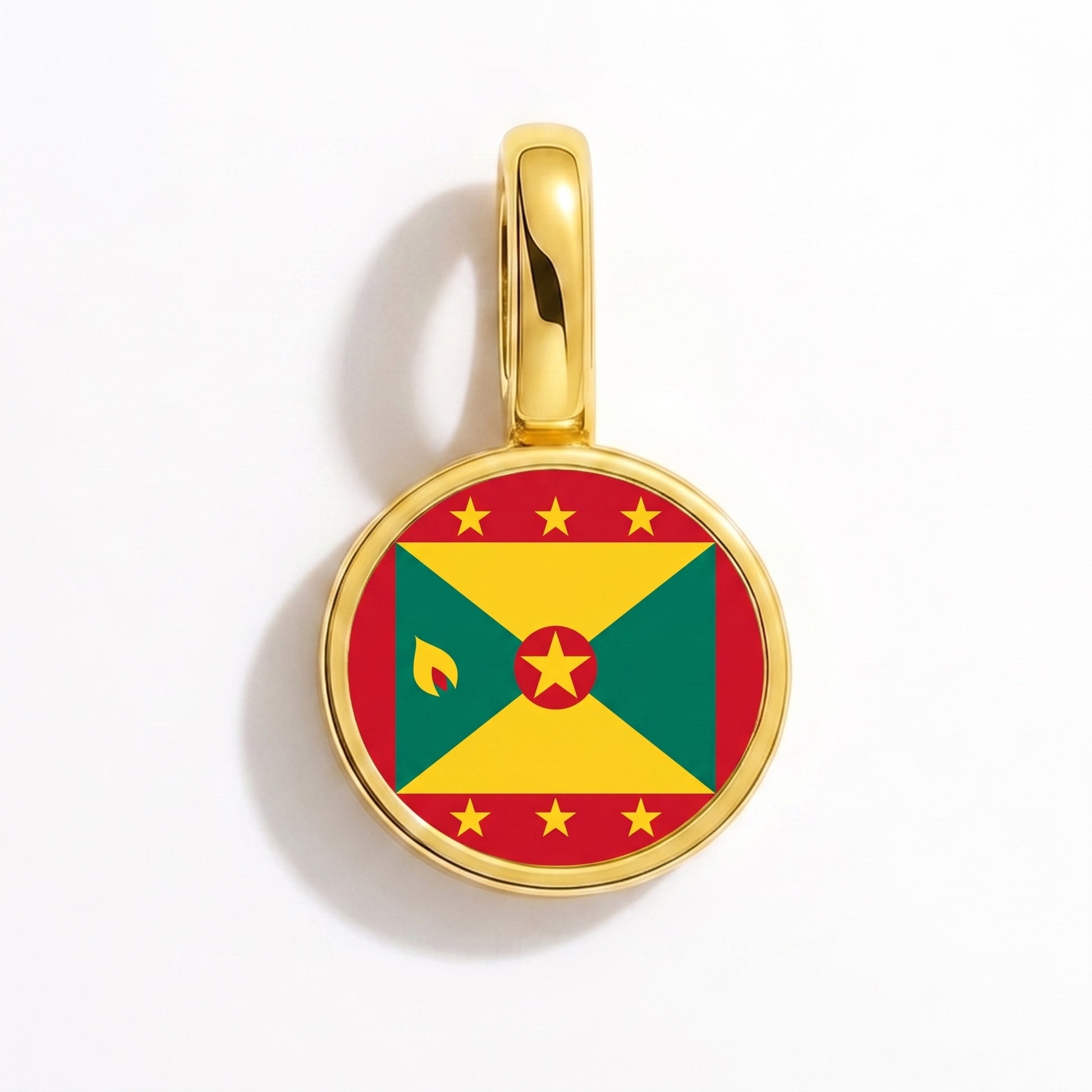 Flag charm Grenada – round gold
