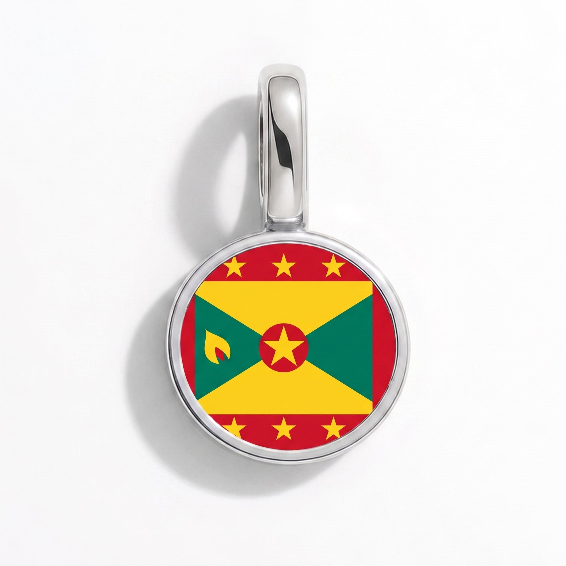 Flag charm Grenada – round silver