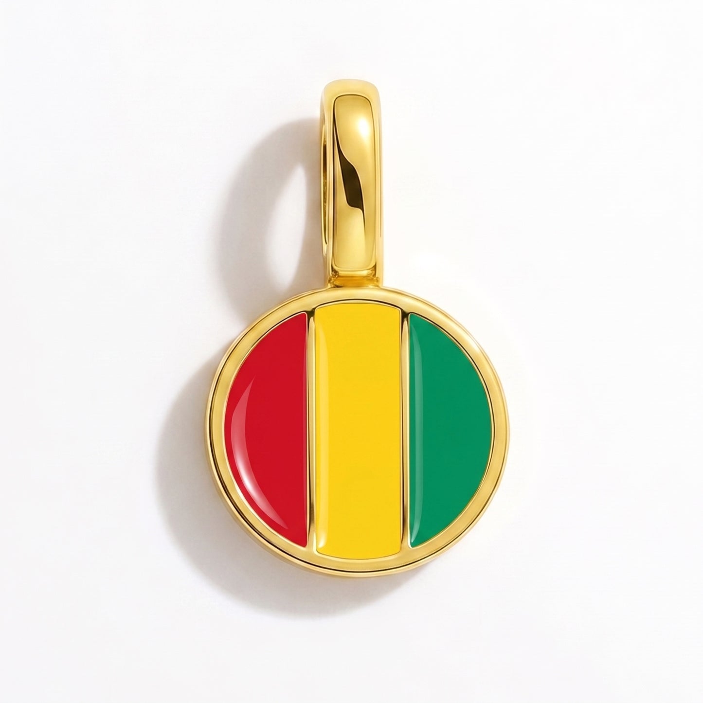 Flag charm Guinea – round gold