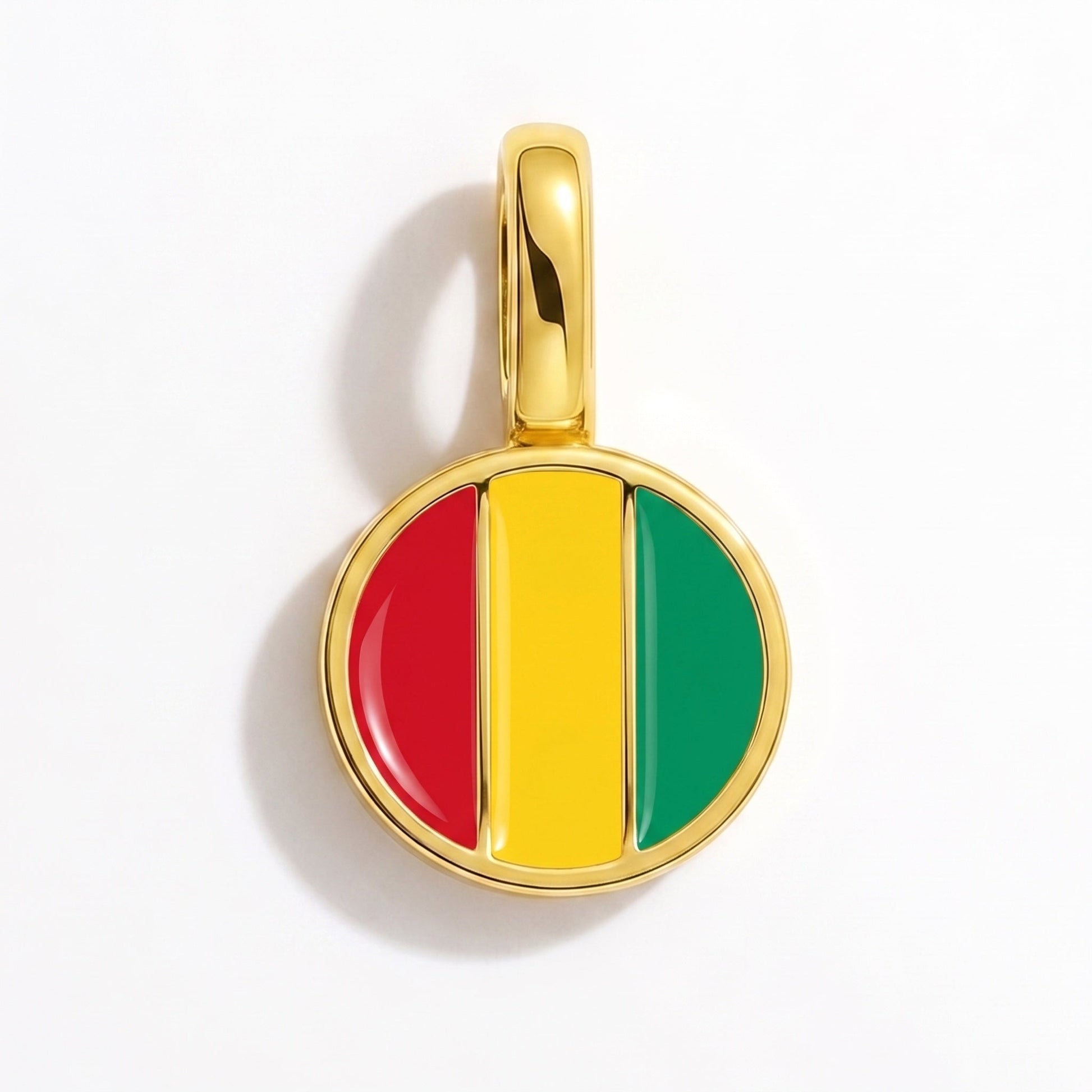 Flag charm Guinea – rectangular gold