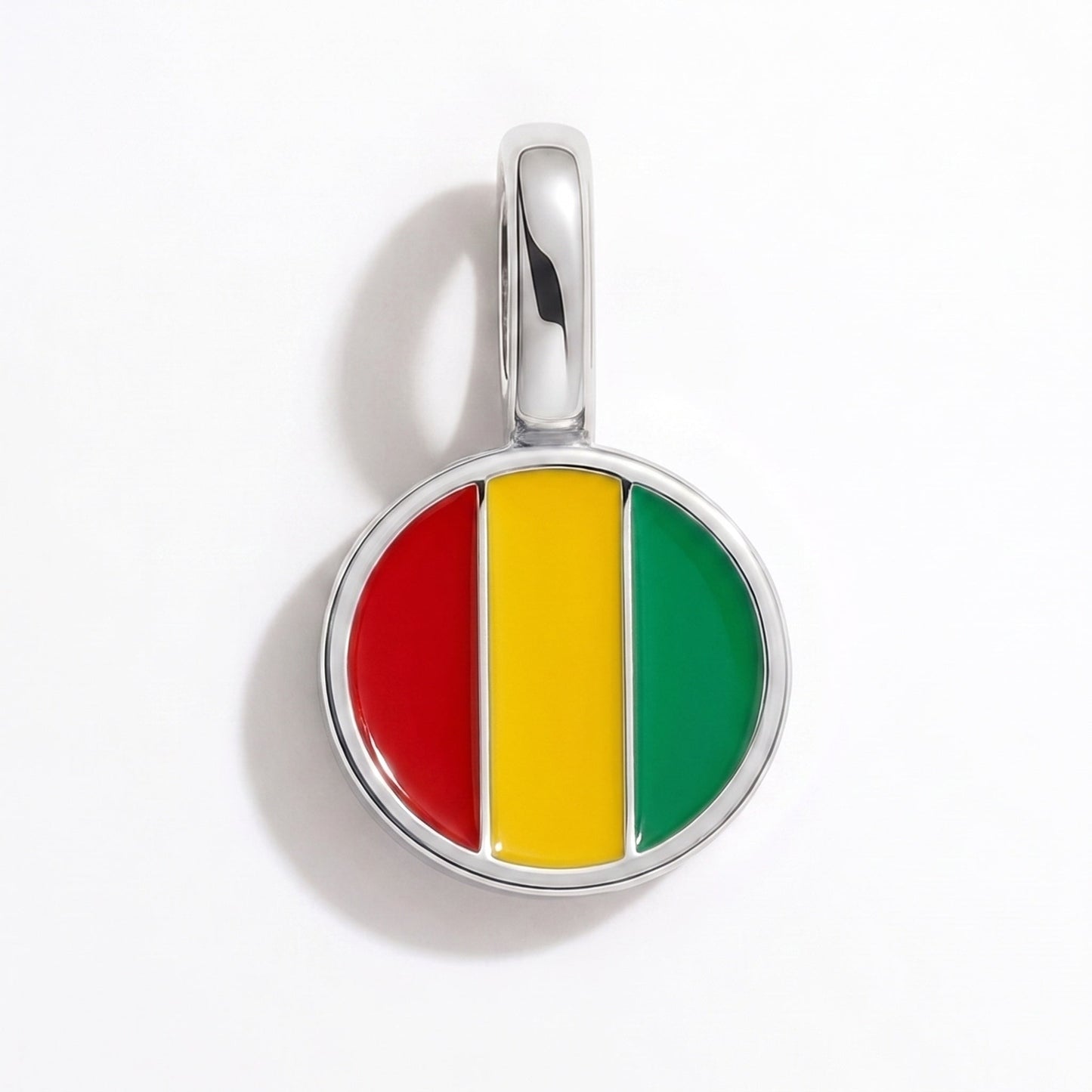 Flag charm Guinea – rectangular silver