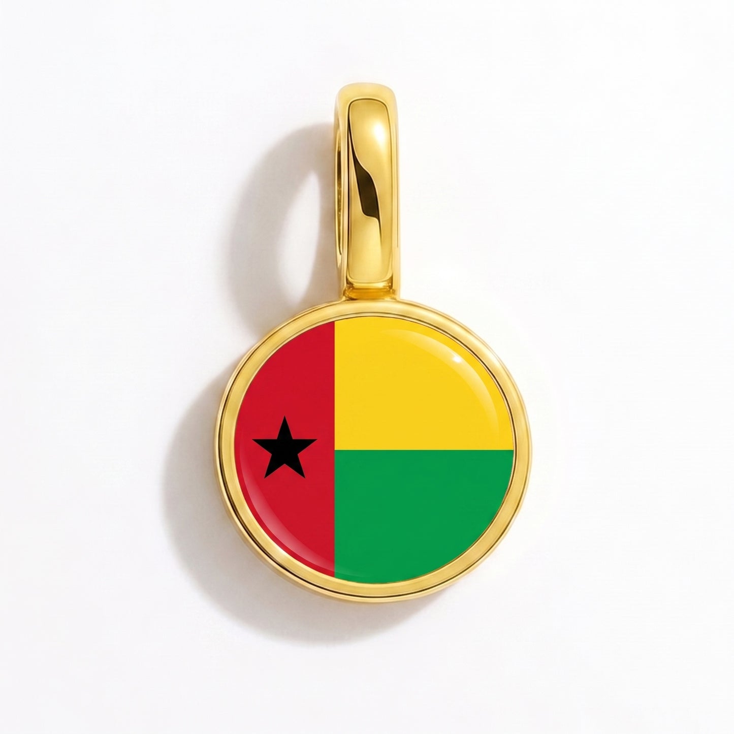 Flag charm Guinea-Bissau – round gold