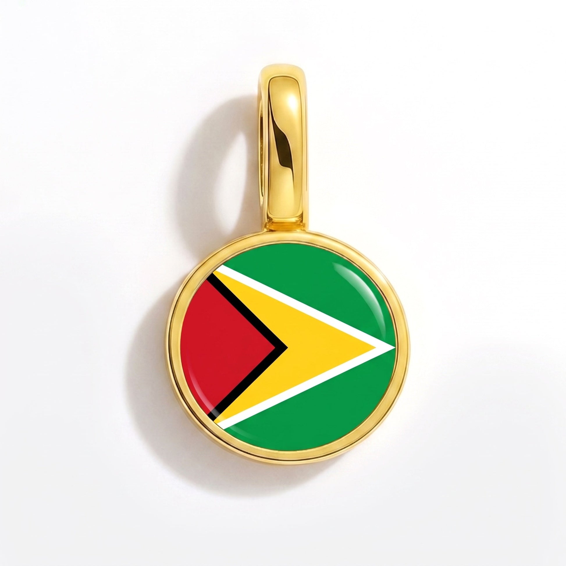 Flag charm Guyana – rectangular gold