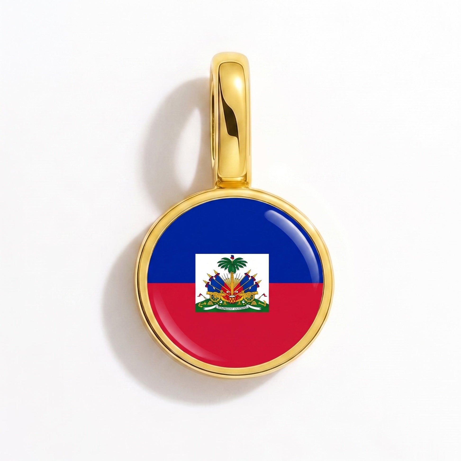 Flag charm Haiti – rectangular gold