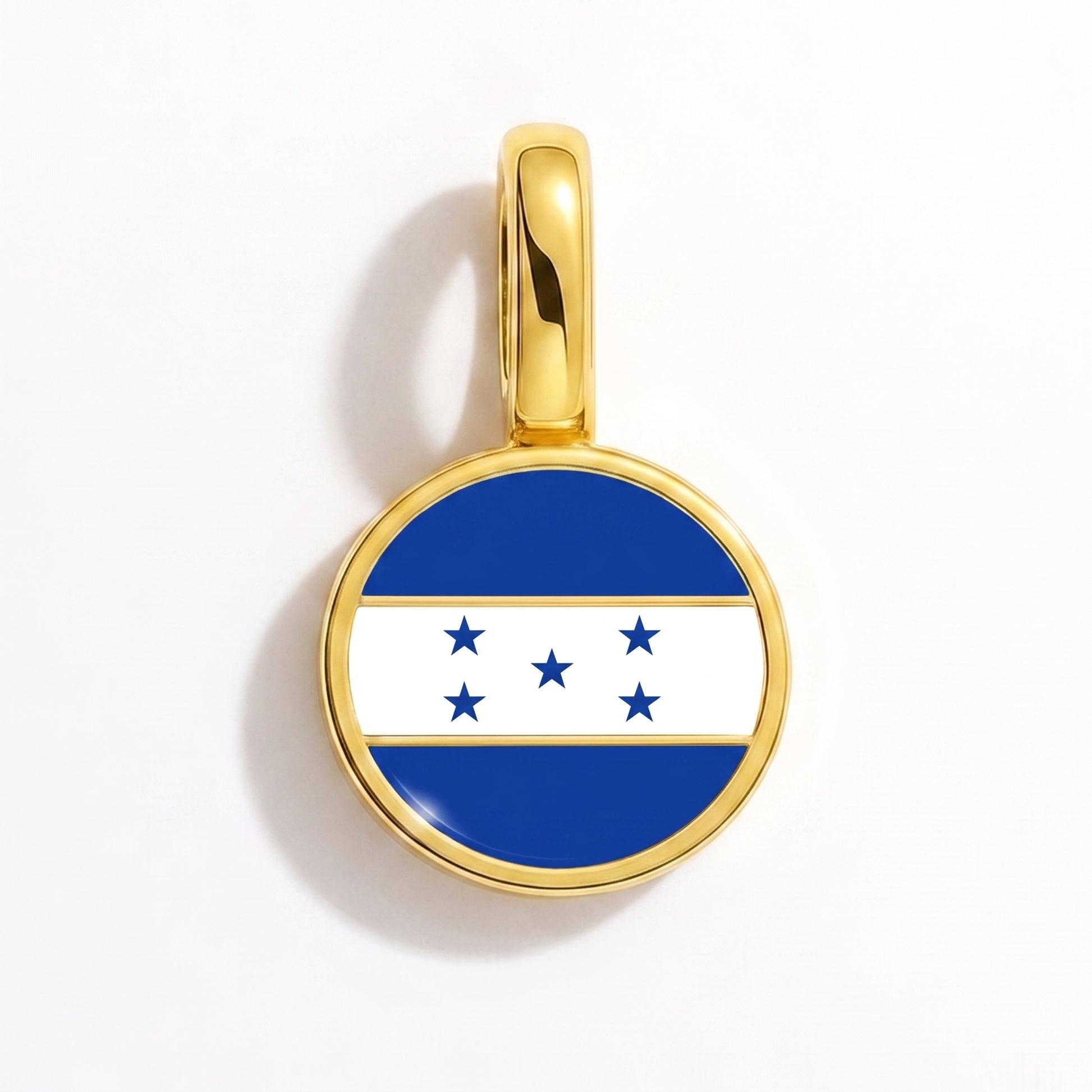 Flag charm Honduras – round gold