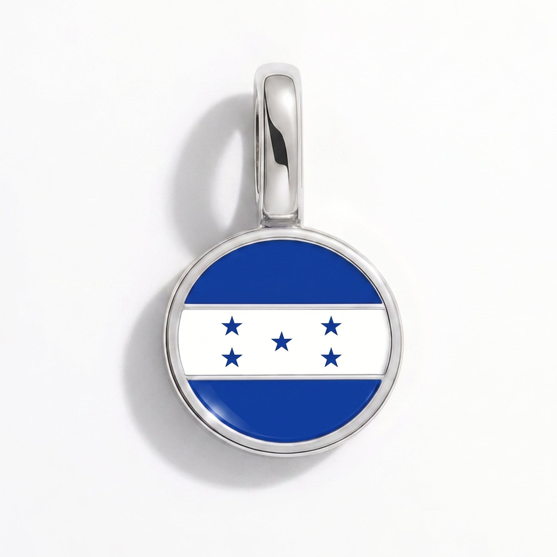 Flag charm Honduras – rectangular silver