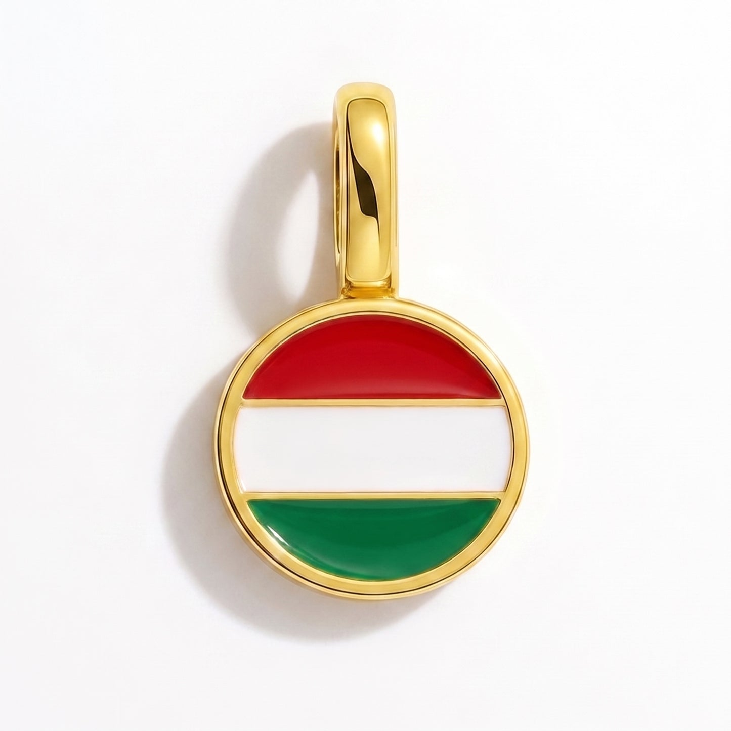 Flag charm Hungary – round gold