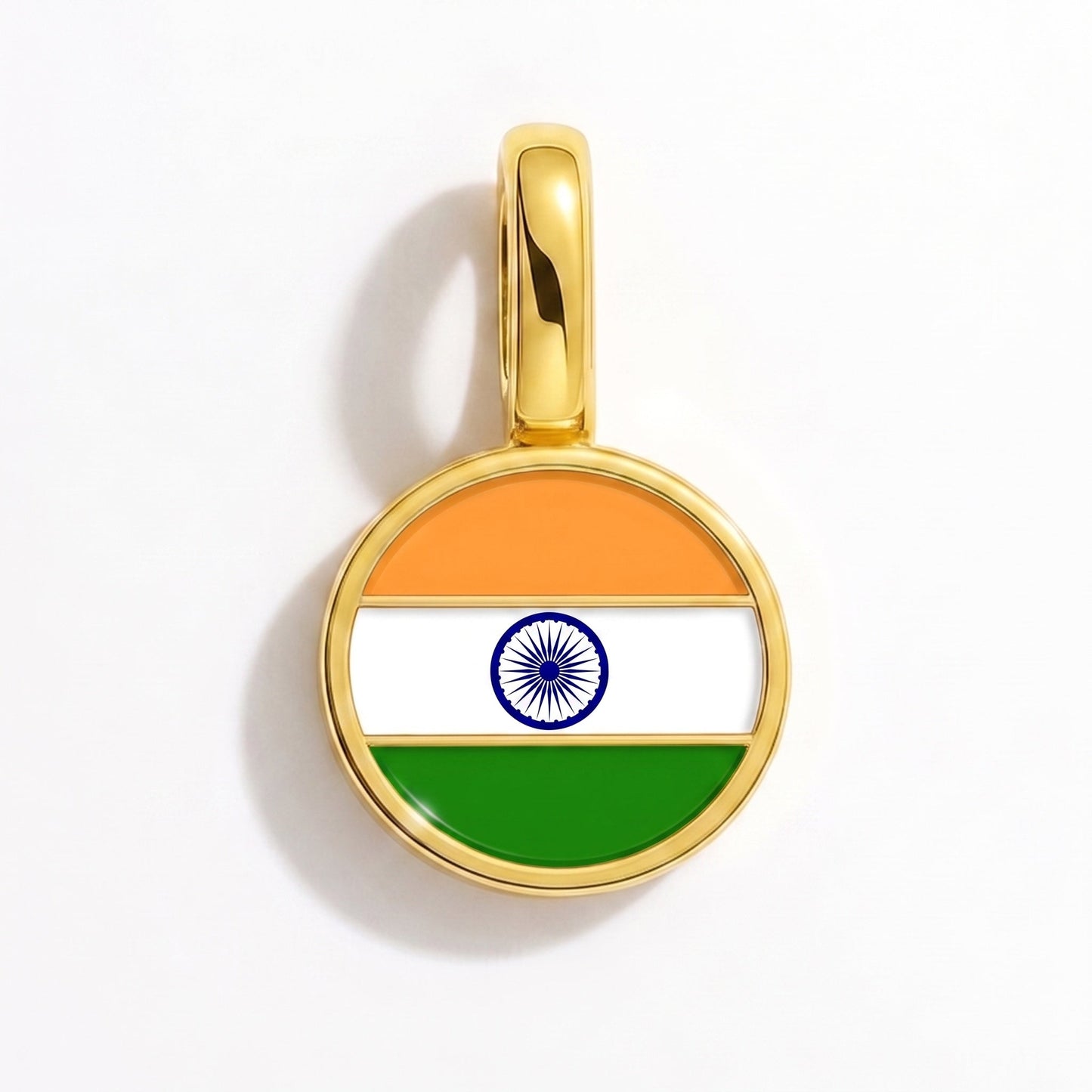 Flag charm India – rectangular gold