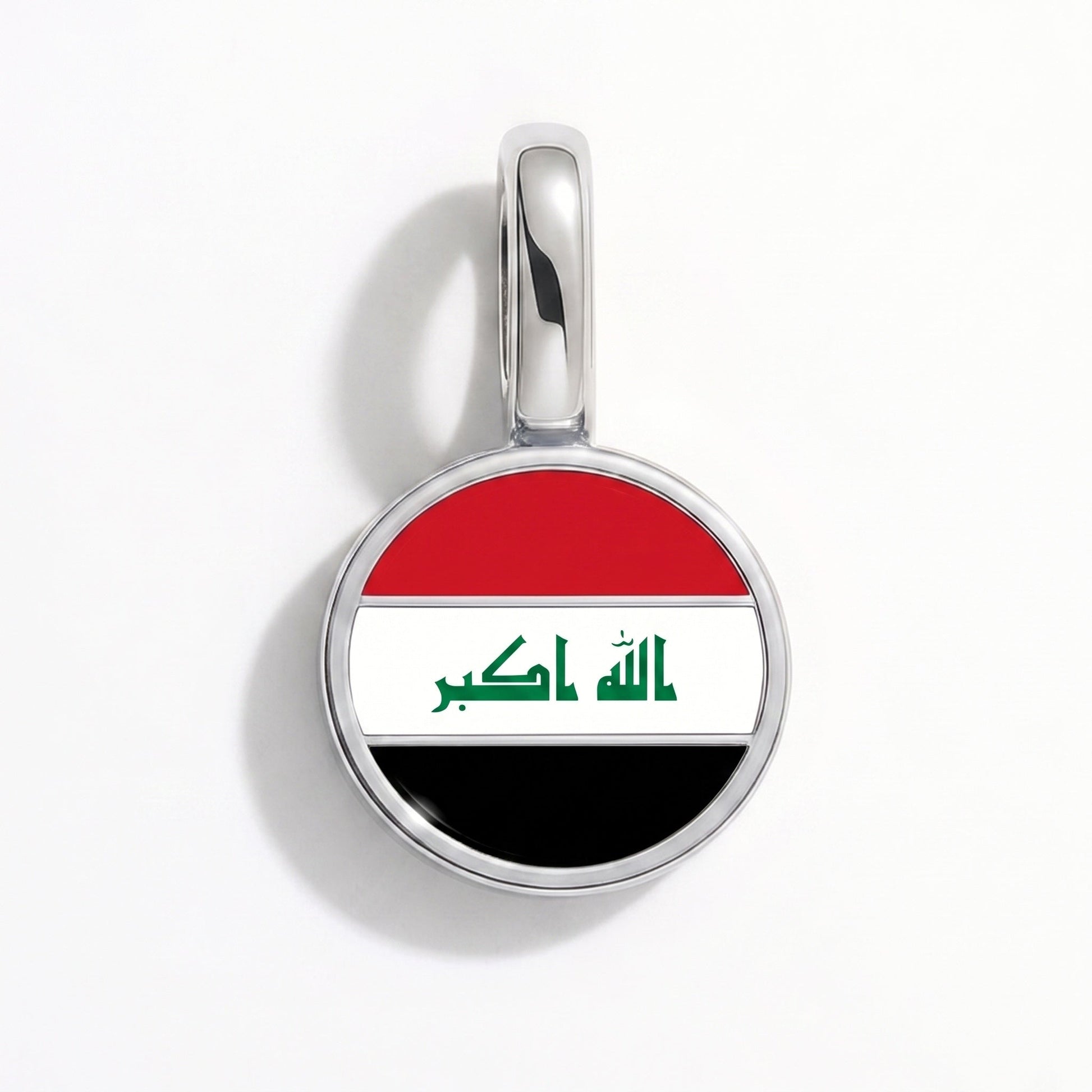 Flag charm Iraq – rectangular silver