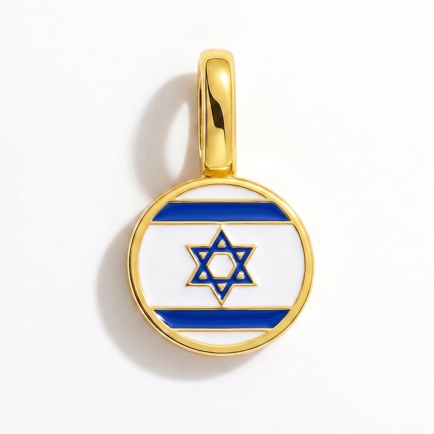 Flag charm Israel – rectangular gold