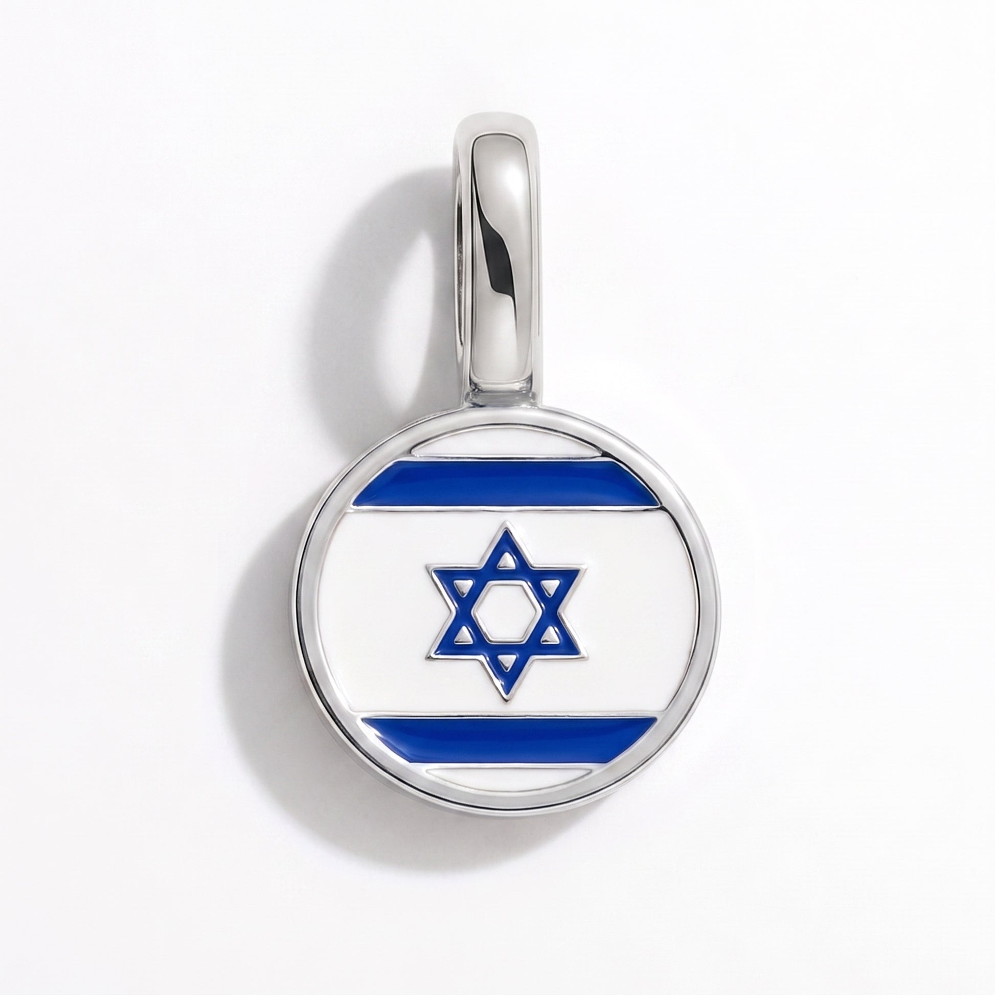 Flag charm Israel – round silver