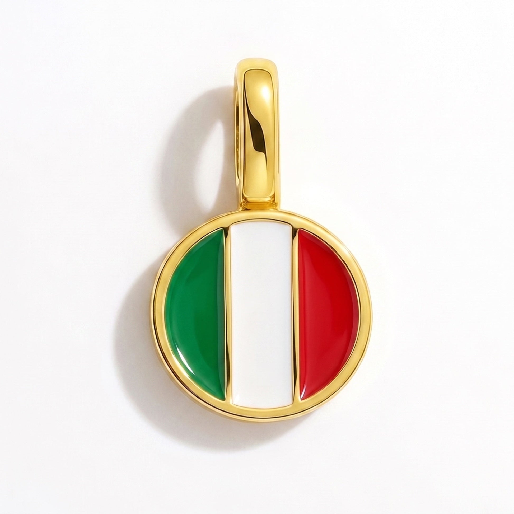 Flag charm Italy – rectangular gold
