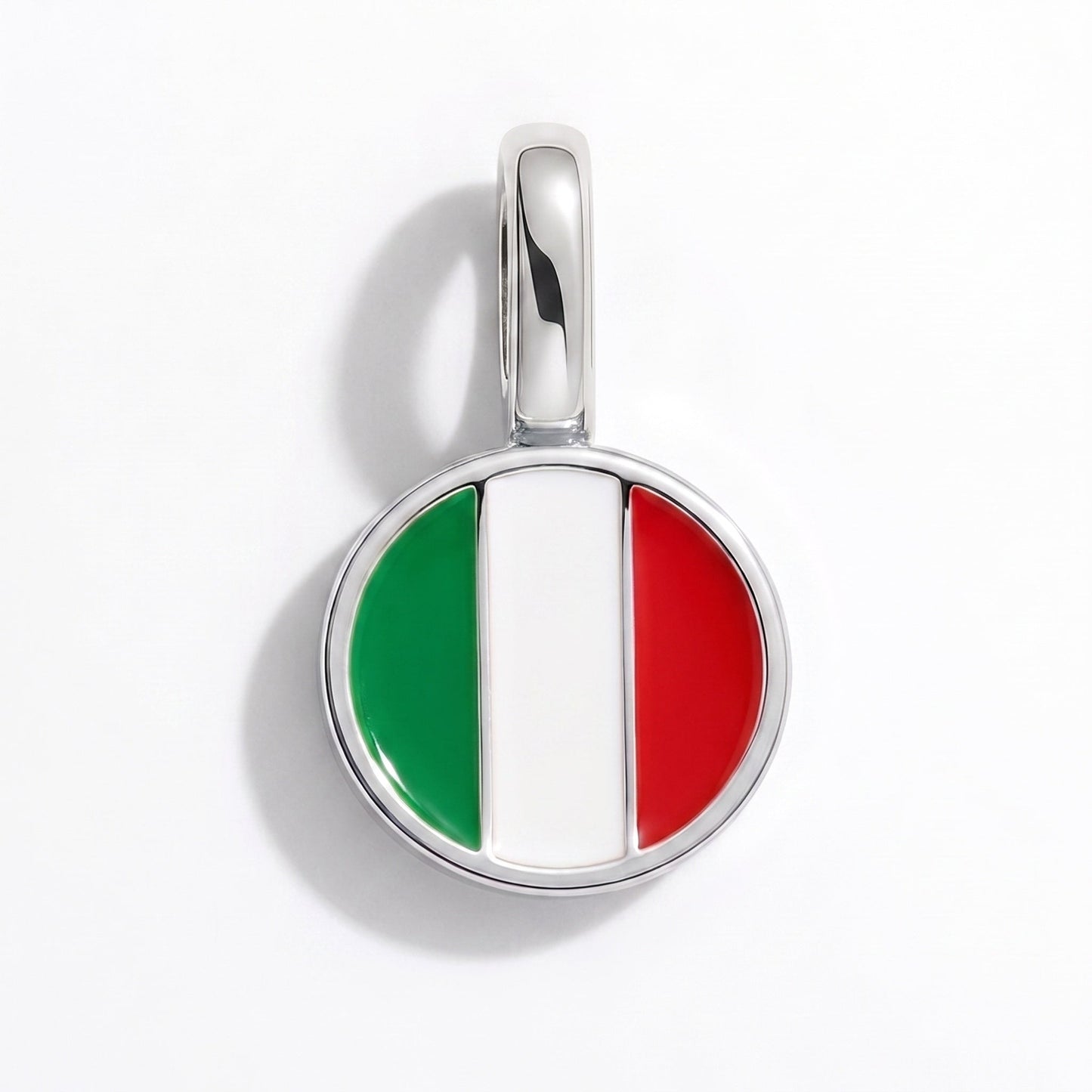 Flag charm Italy – rectangular silver