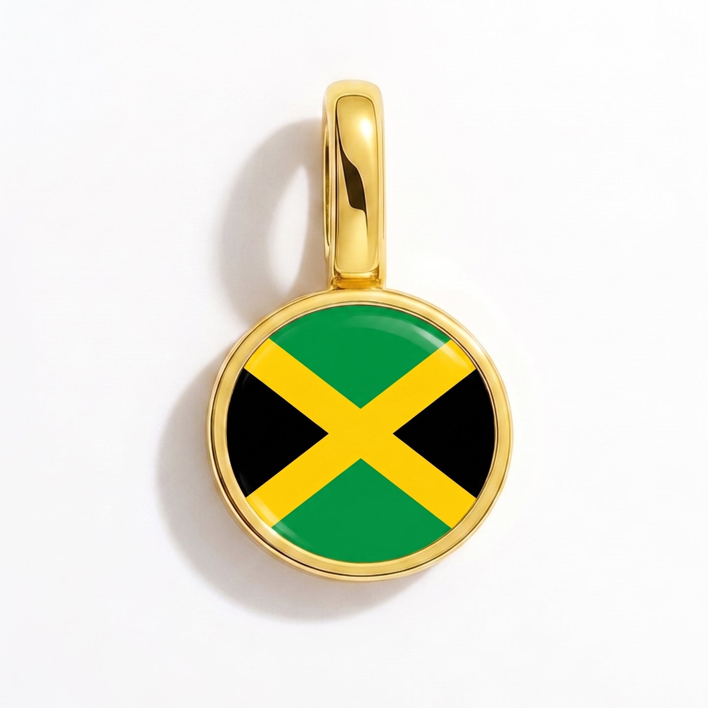 Flag charm Jamaica – round gold