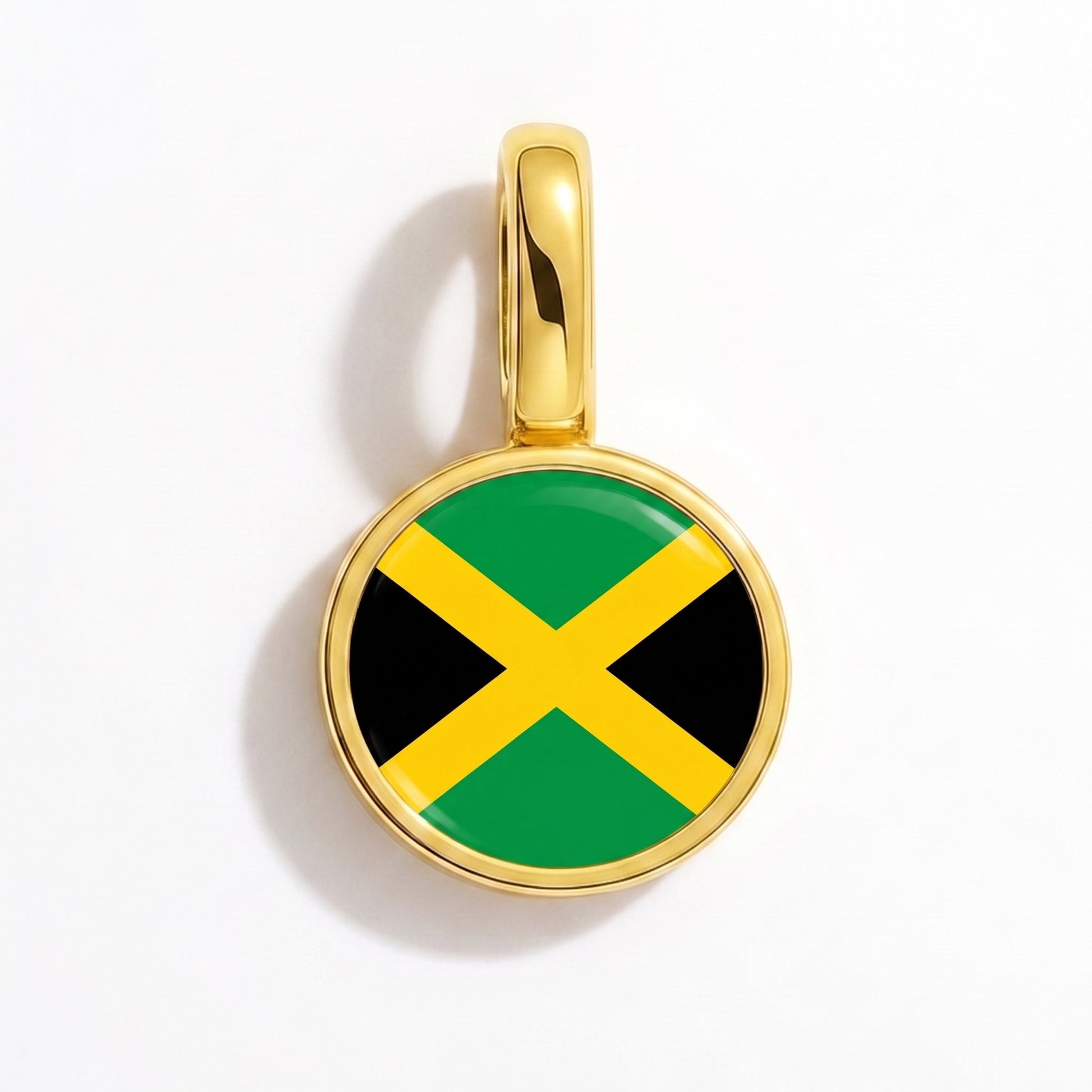 Flag charm Jamaica – rectangular gold