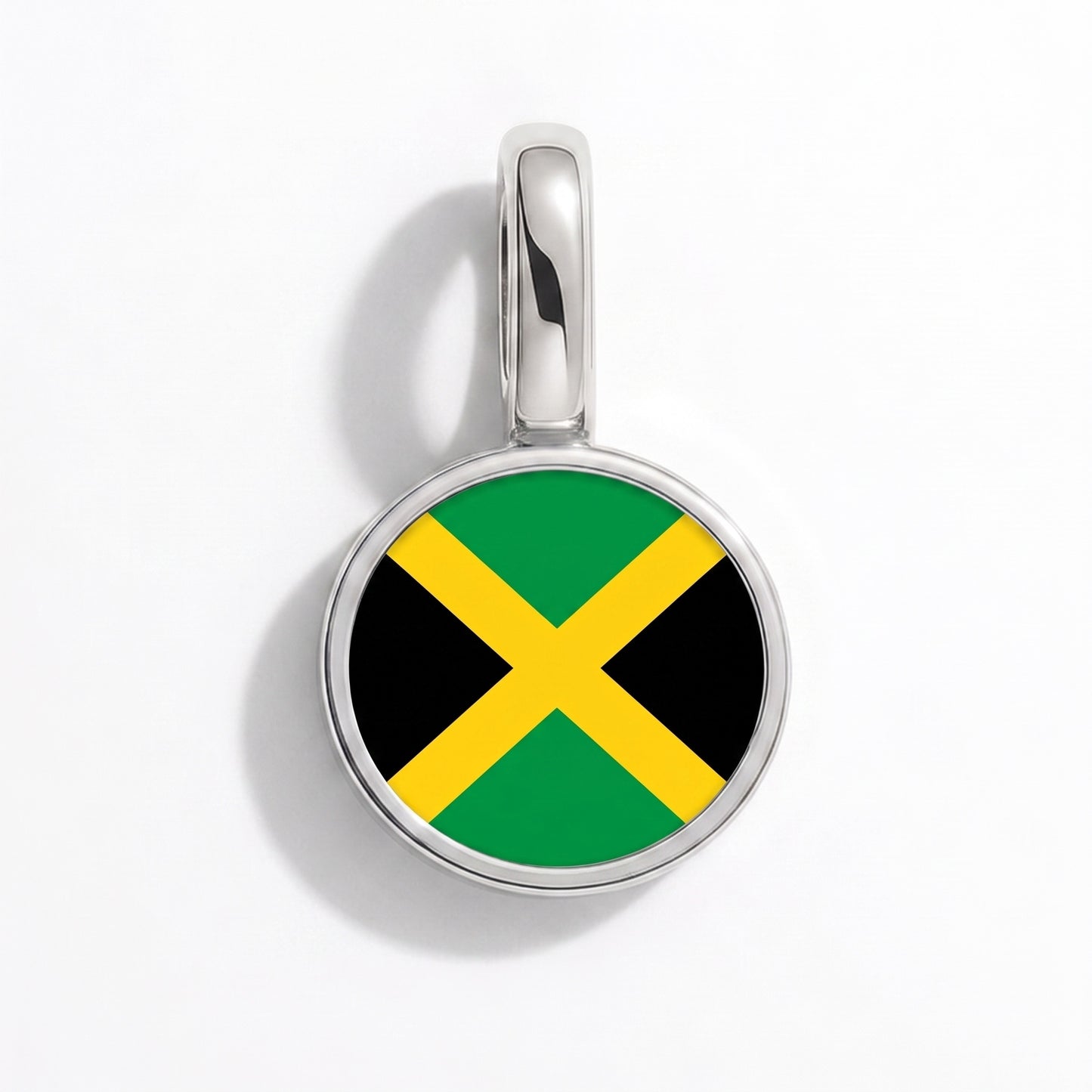 Flag charm Jamaica – round silver