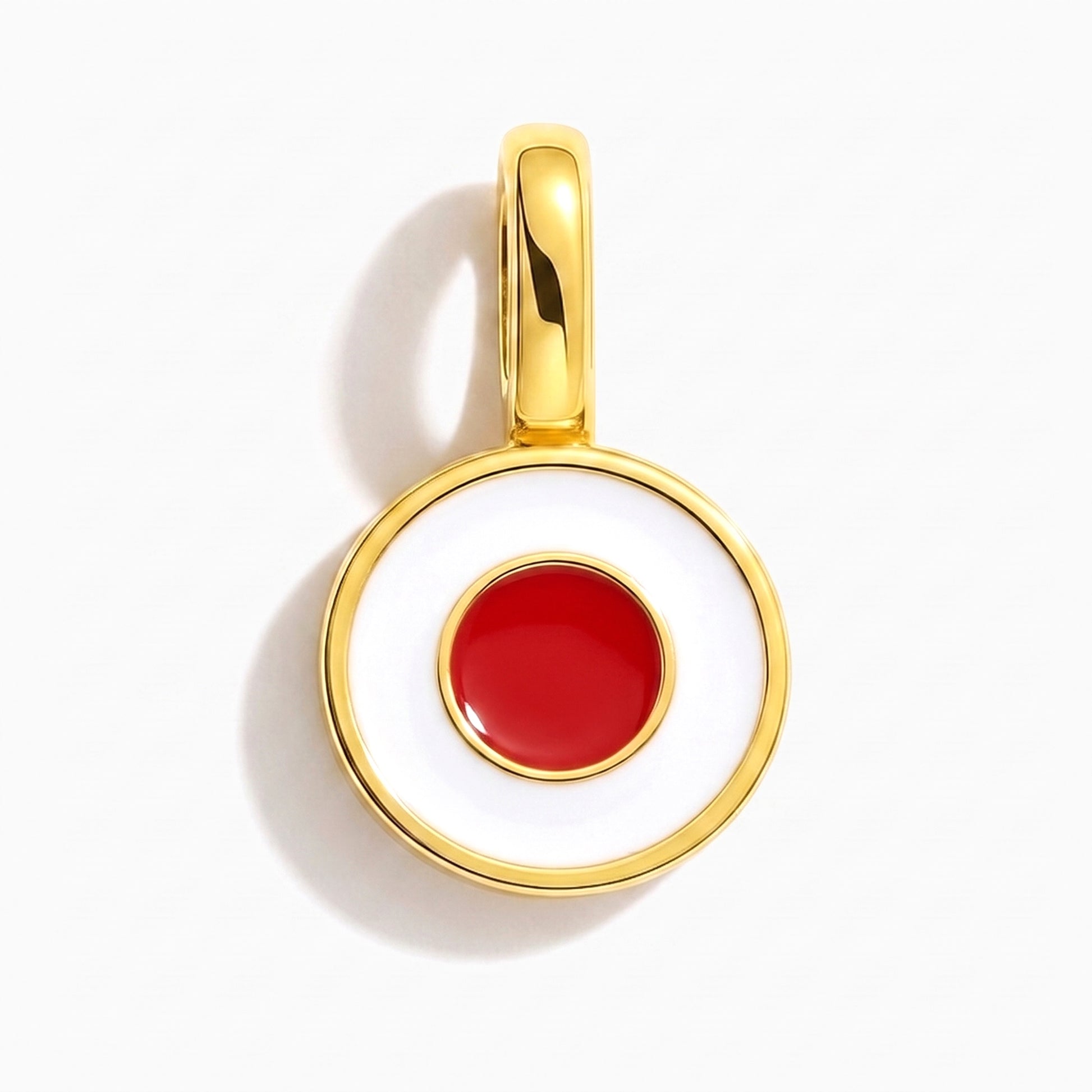 Flag charm Japan – round gold