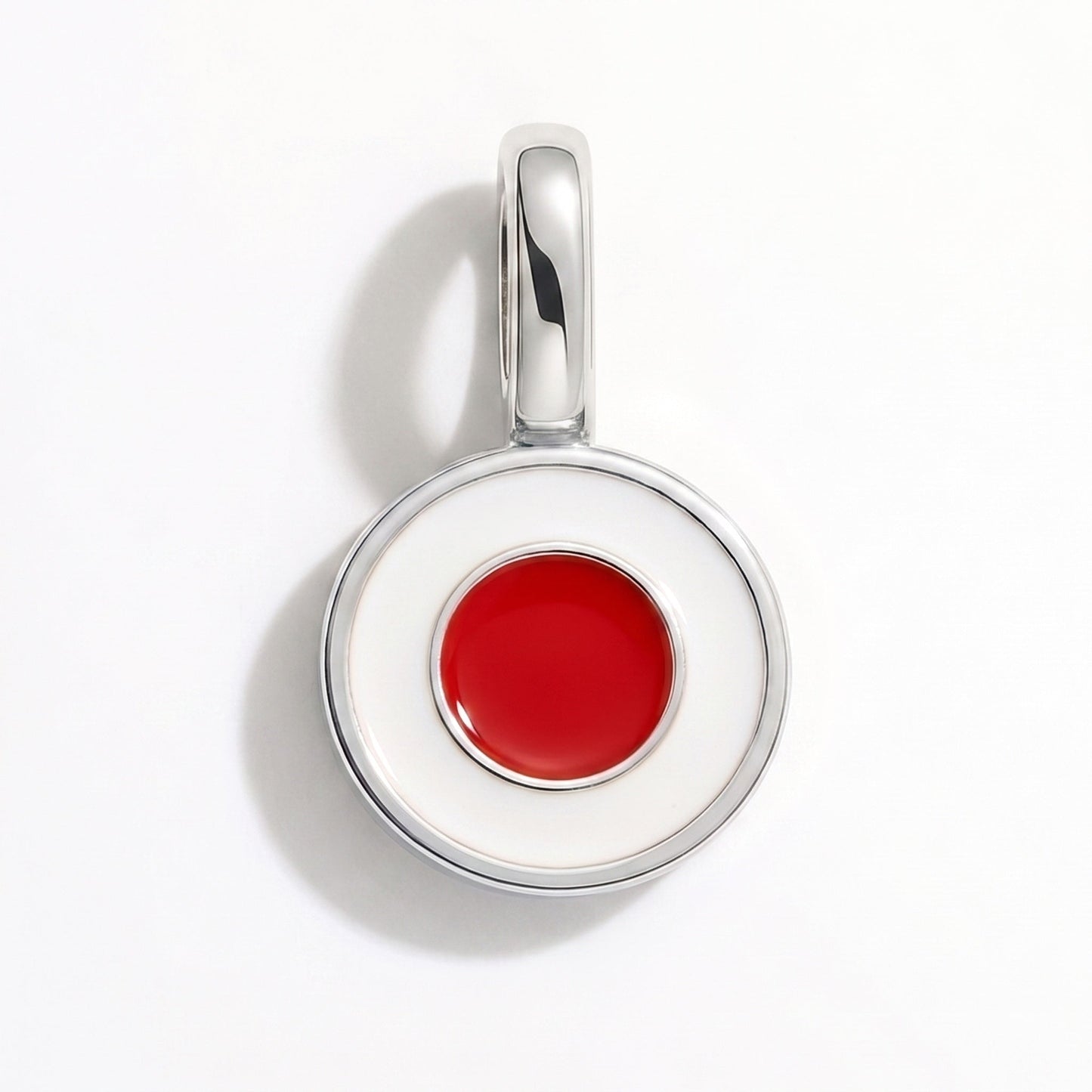 Flag charm Japan – rectangular silver