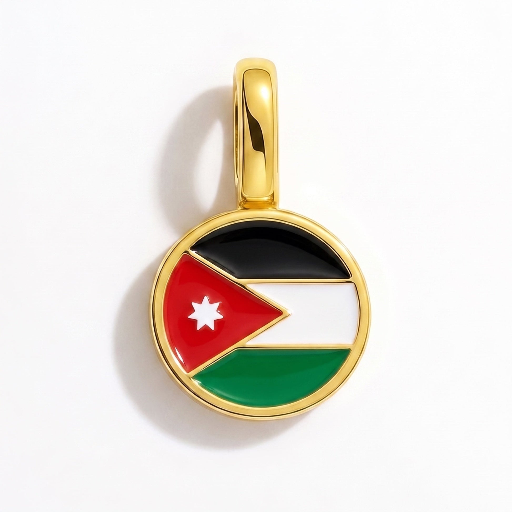 Flag charm Jordan – rectangular gold