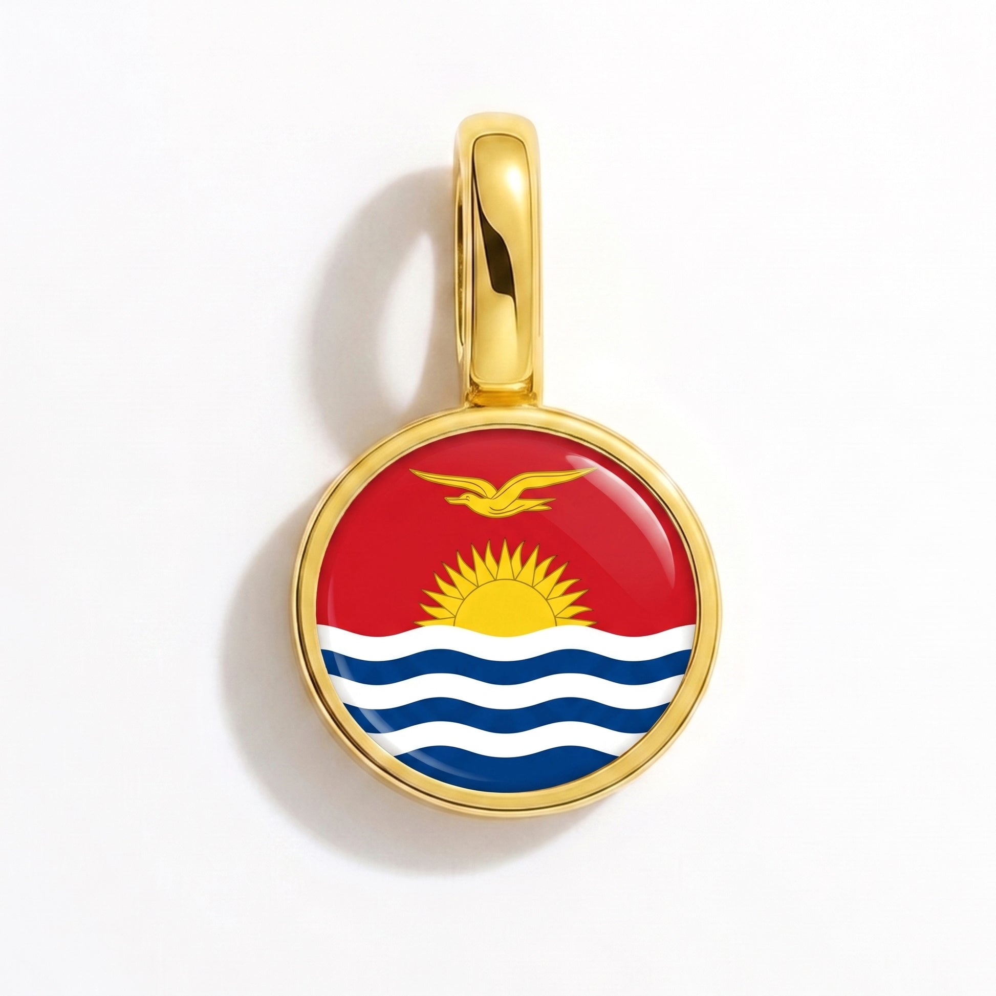 Flag charm Kiribati – round gold