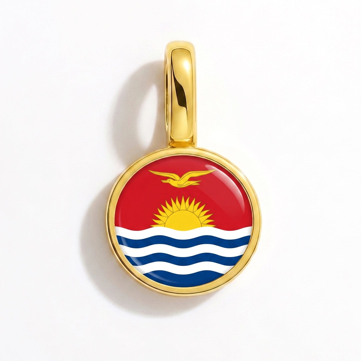 Flag charm Kiribati – rectangular gold