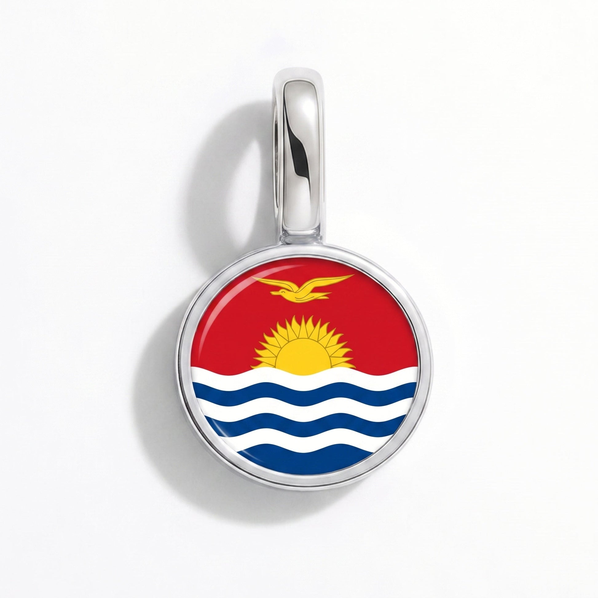 Flag charm Kiribati – rectangular silver