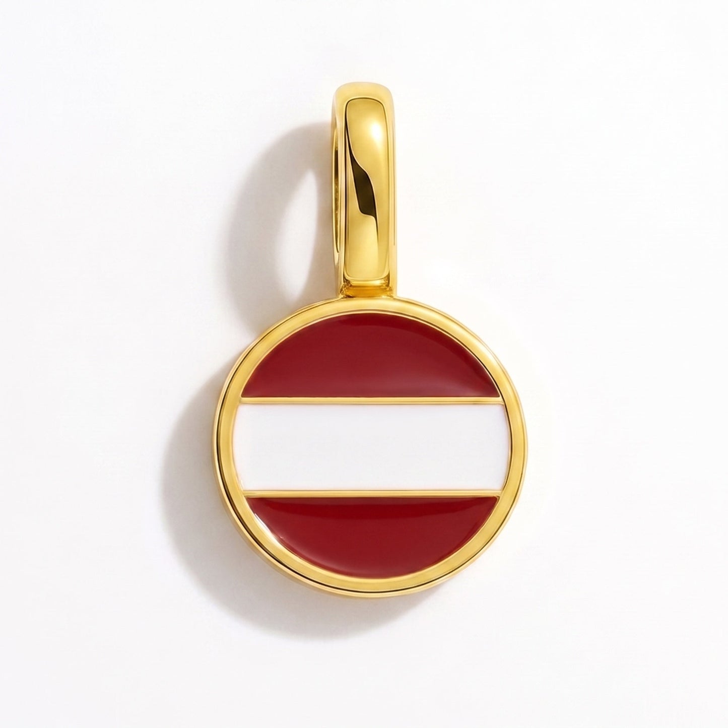 Flag charm Latvia – rectangular gold